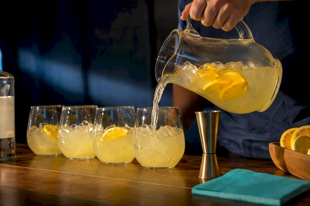 Batch cocktails prepared at golf fundraiser
