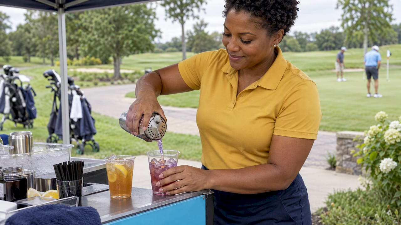 Signature drinks served at a charity golf outing